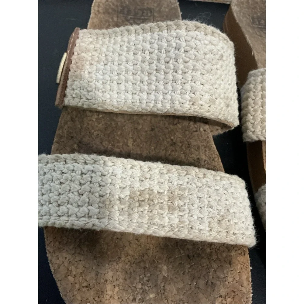 Reef Cushion Vista Natural Crochet Womens Slides Sandals Beige Size 8